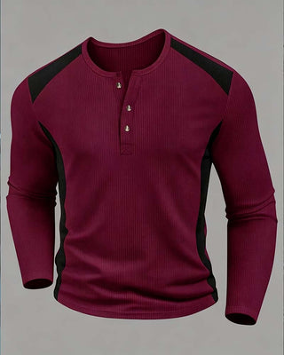Haut Bicolore Col Rond Boutonné