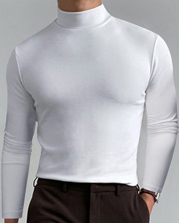 T-Shirt À Manches Longues Pour Homme Avec Col Ajusté