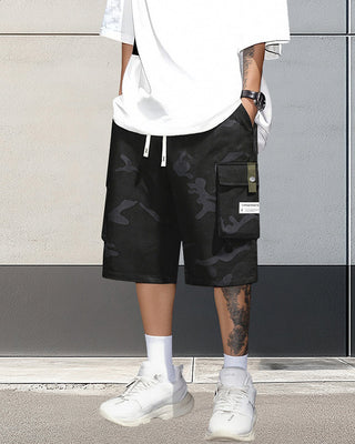 Short Homme Multi-Poches Cordon De Serrage Cargo