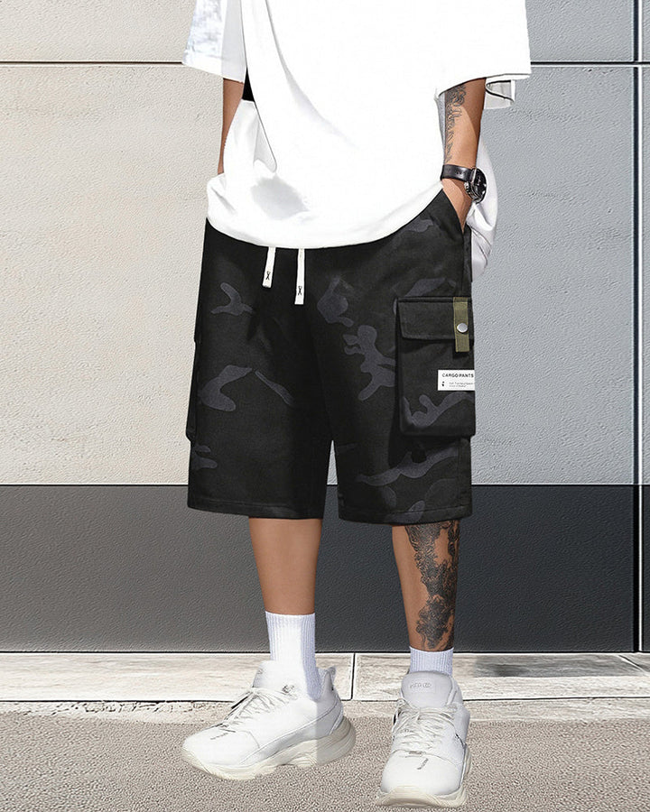 Short Homme Multi-Poches Cordon De Serrage Cargo