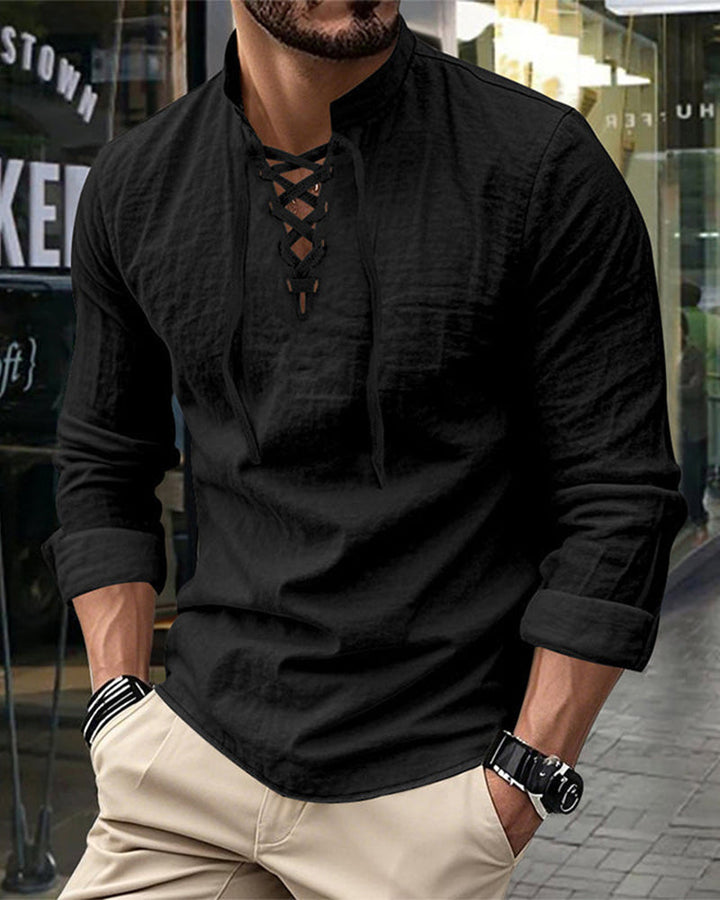 Chemise Homme Décontractée De Couleur Unie – Classique, Confortable &amp; Polyvalente À Associer 👔