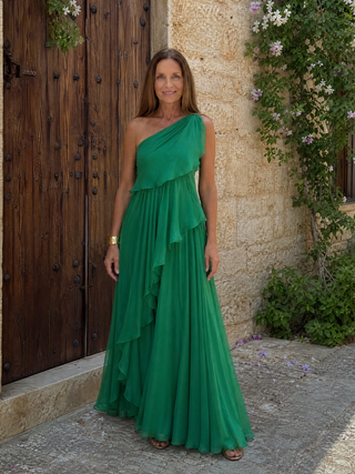 Thérèse | Robe Maxi À Une Épaule À Volants