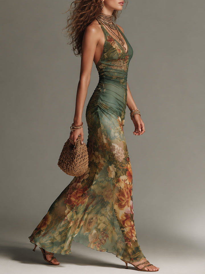 Chantal | Robe Maxi Fleurie Vintage