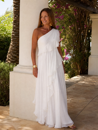 Thérèse | Robe Maxi À Une Épaule À Volants