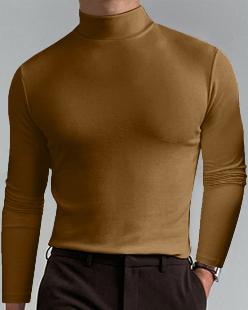 T-Shirt À Manches Longues Pour Homme Avec Col Ajusté