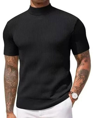 T-Shirt Mock Neck Herren Kurzarm