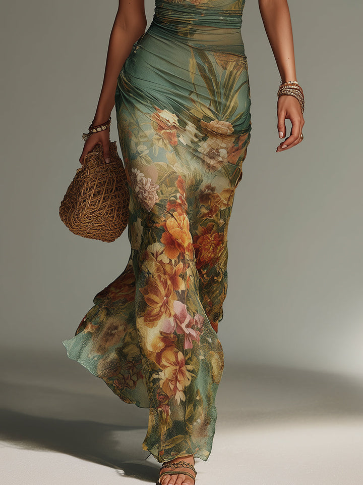 Chantal | Robe Maxi Fleurie Vintage