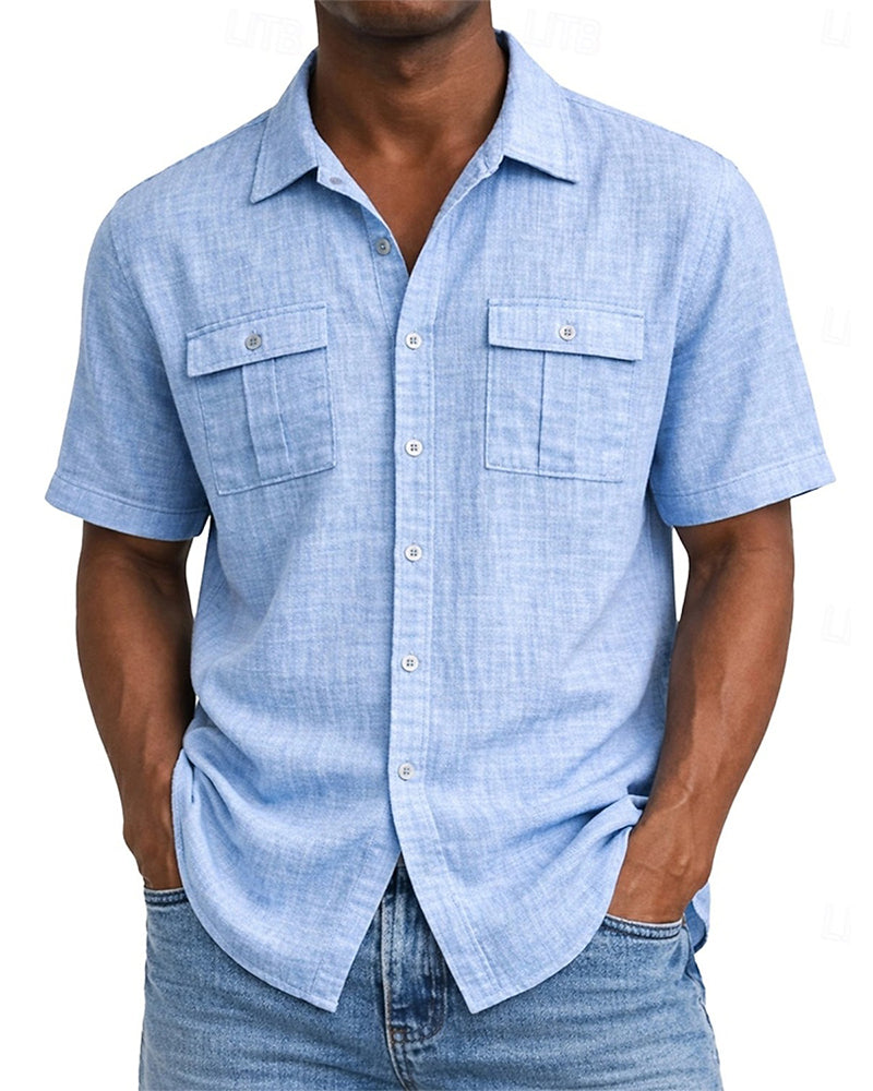 Chemise Homme Poche Manche Courte