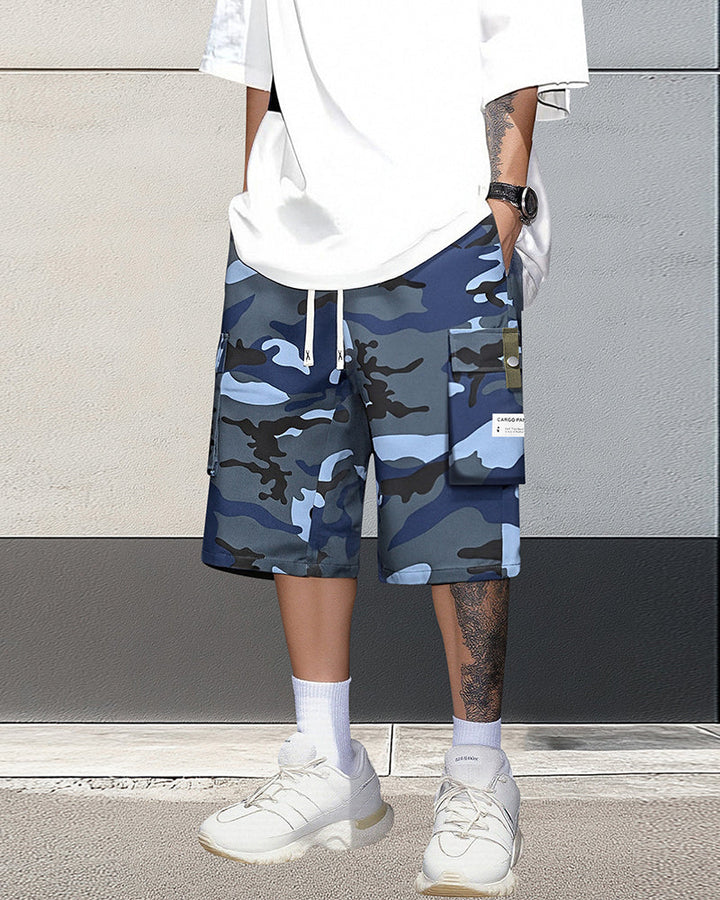 Short Homme Multi-Poches Cordon De Serrage Cargo