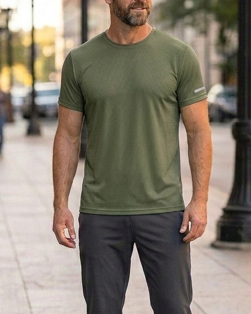 T-Shirt Hommes Unie Manches Courtes Athlétique