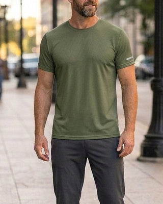T-Shirt Hommes Unie Manches Courtes Athlétique