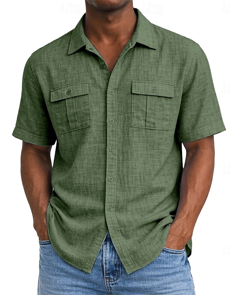 Chemise Homme Poche Manche Courte