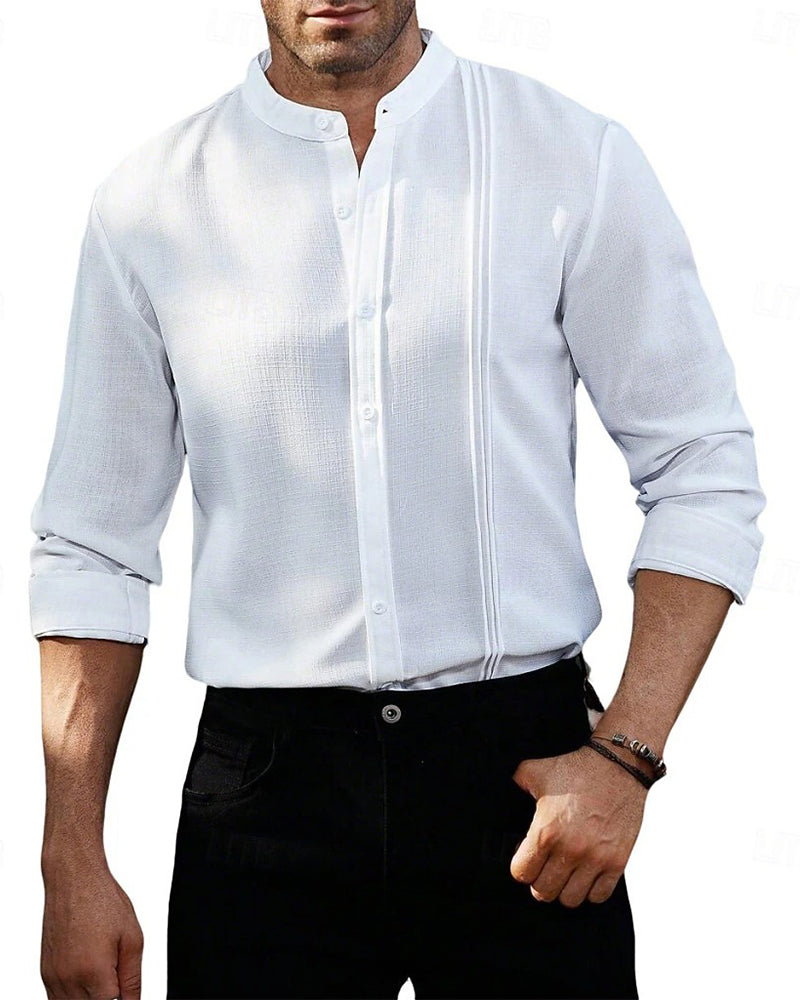 Chemise Hommes Mode Mini Col Mandarin