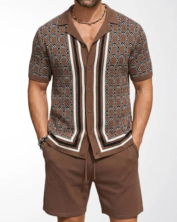 Ensemble Cardigan Manches Courtes Et Short Deux Pièces
