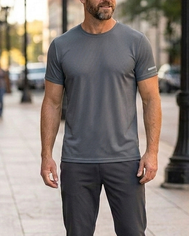 T-Shirt Hommes Unie Manches Courtes Athlétique