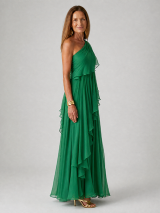 Thérèse | Robe Maxi À Une Épaule À Volants