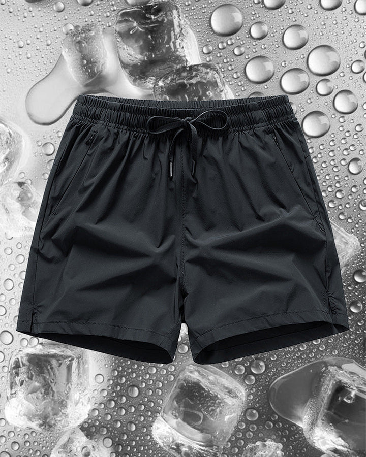 Shorts Hommes Taille Élastique Poche Séchage Rapide Ice-Soie Sport