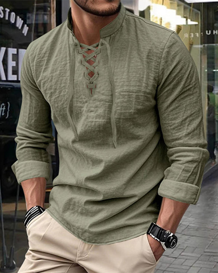 Chemise Homme Décontractée De Couleur Unie – Classique, Confortable &amp; Polyvalente À Associer 👔