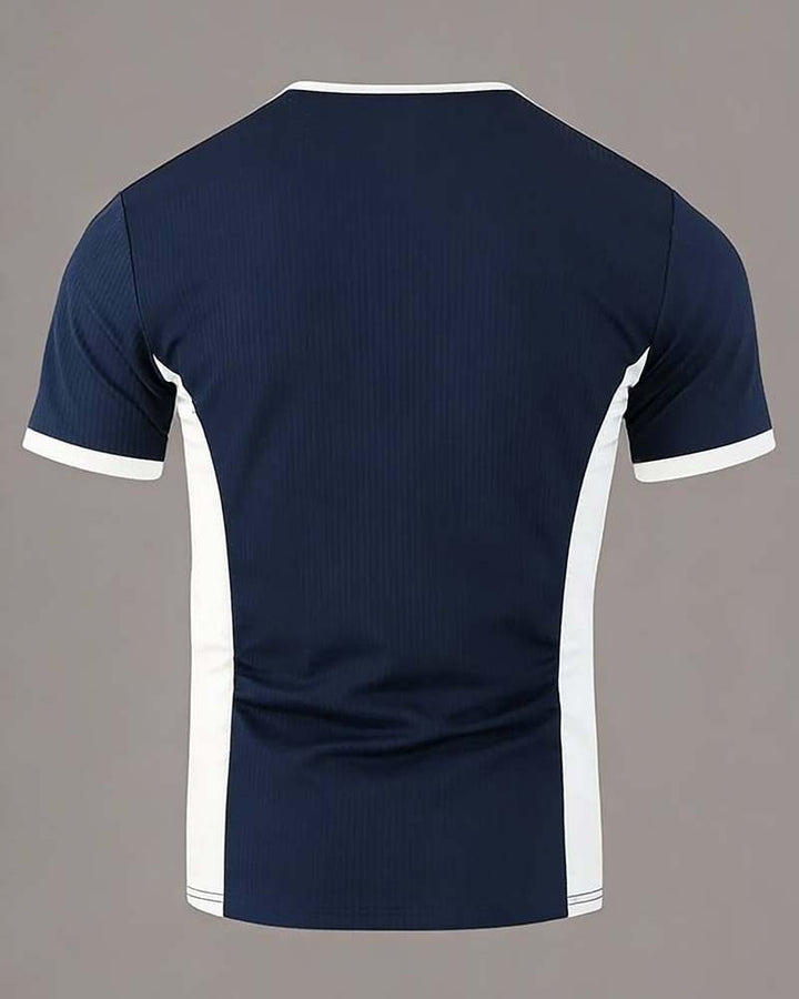 T-Shirt Homme Bloc De Couleur Gaufré