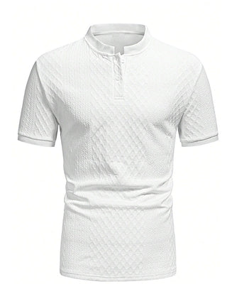 T-Shirt Homme Jacquard Col Dressé