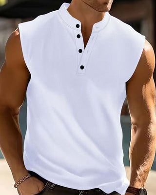 Débardeur Homme Henley Uni Sport