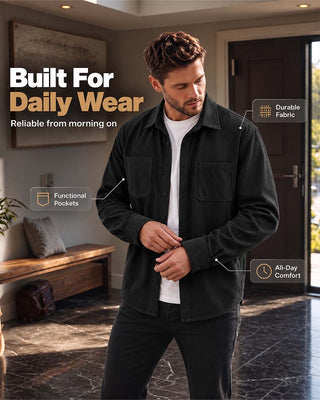 👔 Veste Chemise Décontractée En Velours Côtelé Pour Homme – Texture Classique Rencontre Confort Quotidien