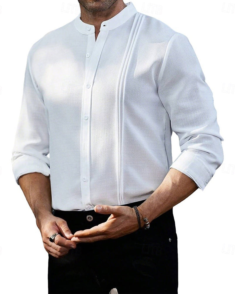 Chemise Hommes Mode Mini Col Mandarin