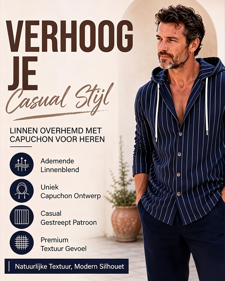 Chemise Homme Rayée À Capuche