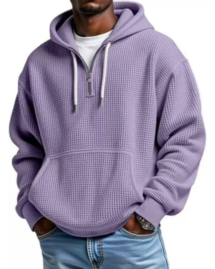 Hoodie Homme Unie Fermeture Éclair Pull