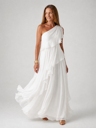 Thérèse | Robe Maxi À Une Épaule À Volants
