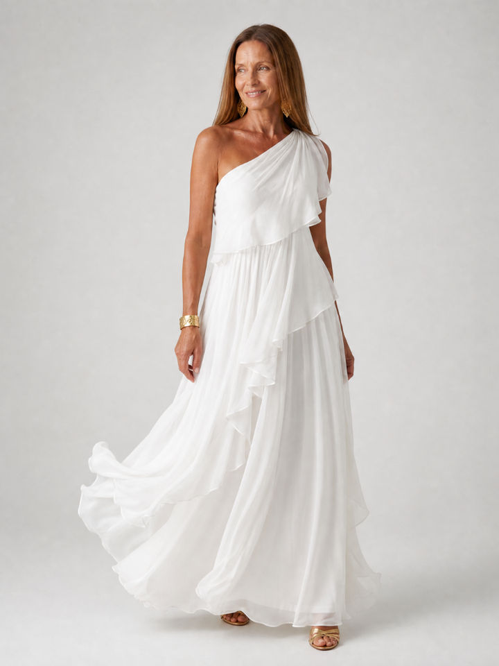 Thérèse | Robe Maxi À Une Épaule À Volants
