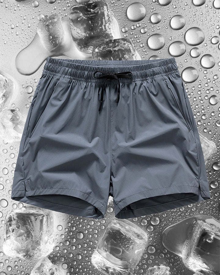 Shorts Hommes Taille Élastique Poche Séchage Rapide Ice-Soie Sport