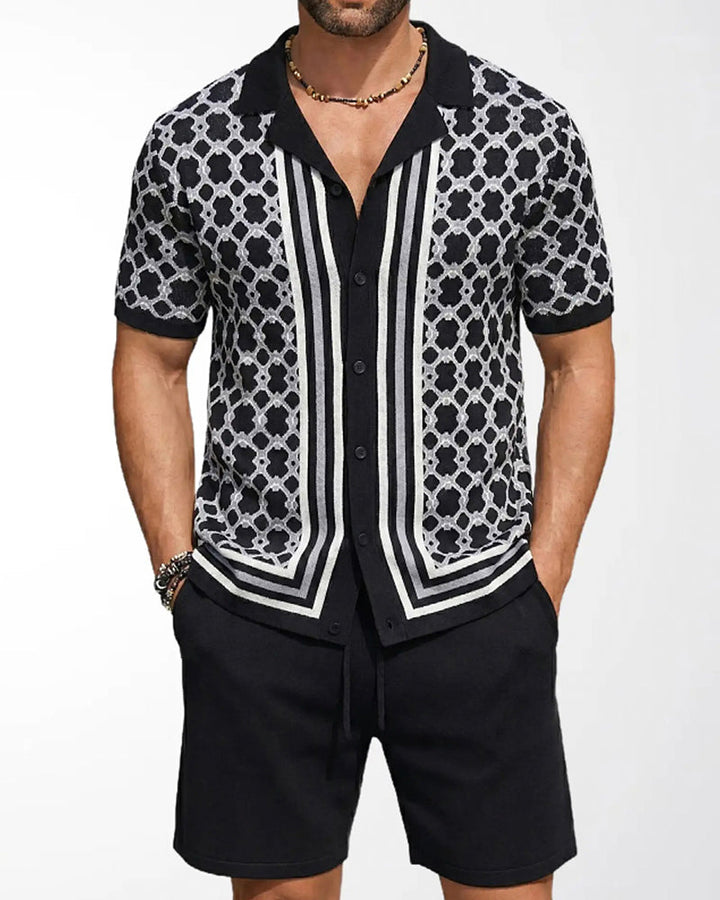 Ensemble Cardigan Manches Courtes Et Short Deux Pièces