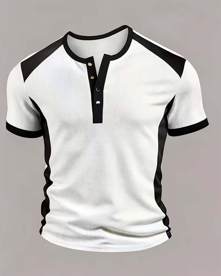 T-Shirt Homme Bloc De Couleur Gaufré