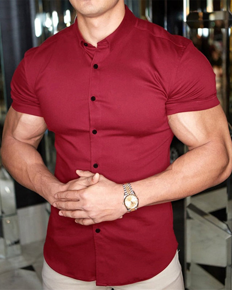 Chemise Homme Manches Courtes Stretch