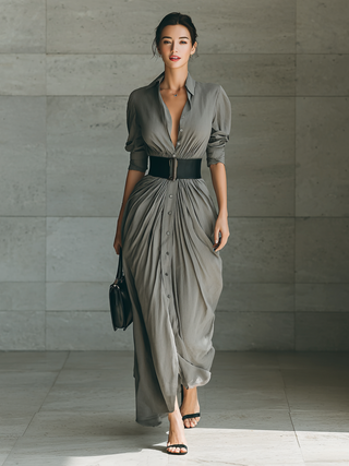 Zéphyrine | Robe Longue Plissée