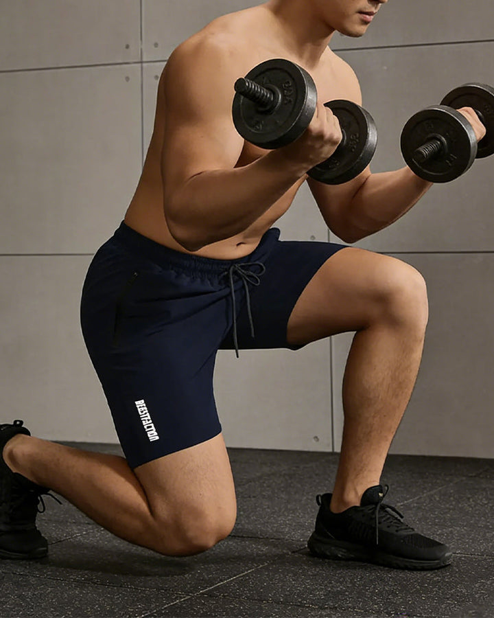 Short Hommes Séchage Rapide Poche Zip Athlétique