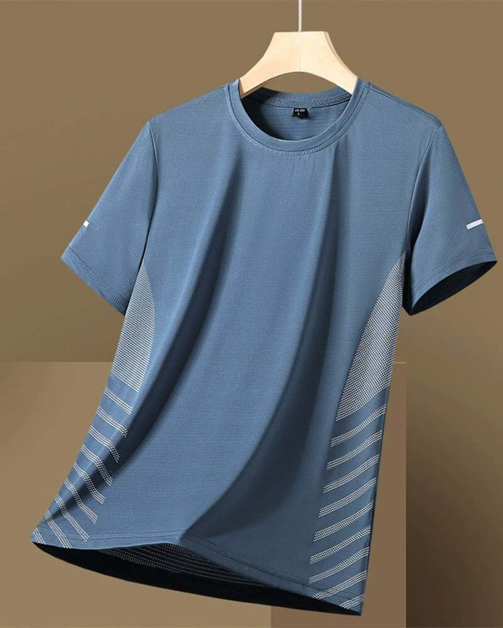 T-Shirt Homme Bande Latérale Soie De Glace