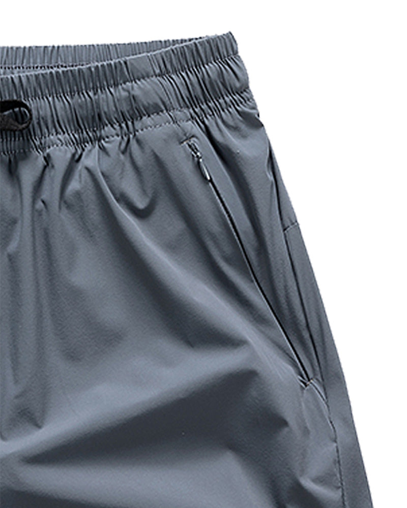 Shorts Hommes Taille Élastique Poche Séchage Rapide Ice-Soie Sport