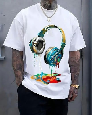 T-Shirt Hommes Imprimé Graffiti Casque