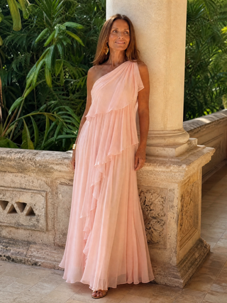 Thérèse | Robe Maxi À Une Épaule À Volants