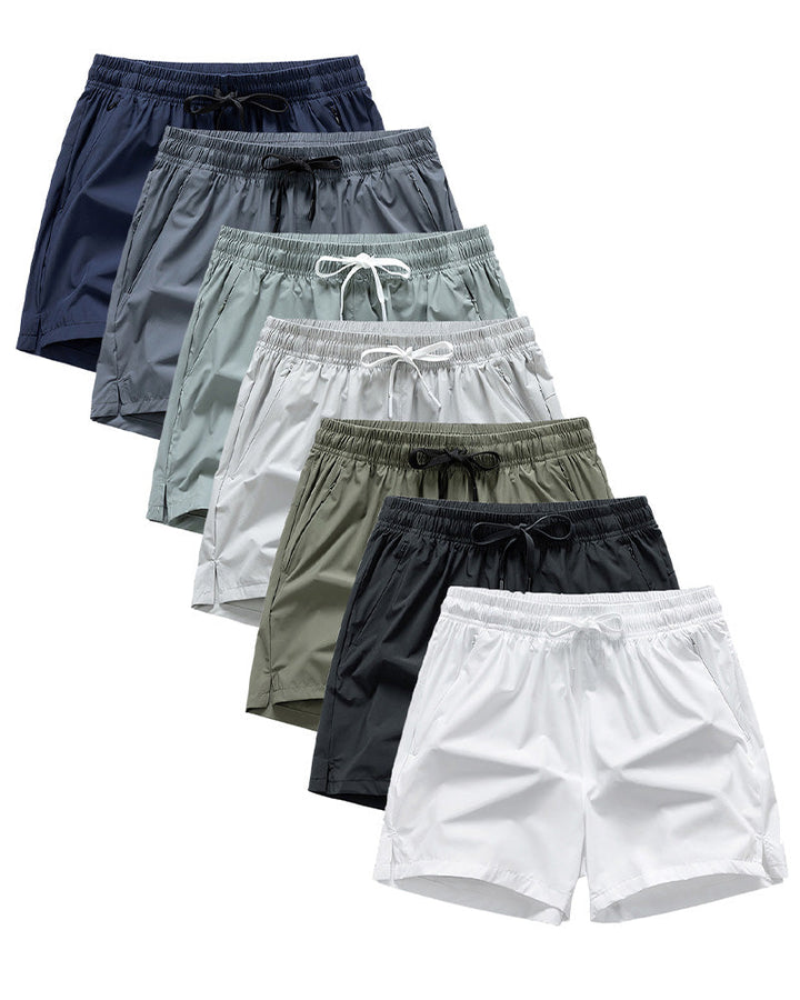 Shorts Hommes Taille Élastique Poche Séchage Rapide Ice-Soie Sport