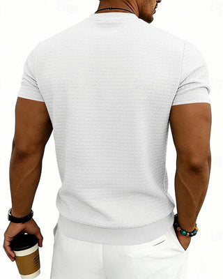 T-Shirt Côtes Col Rond Manches Courtes