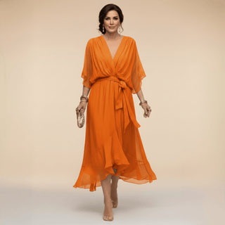 Laura™ | Robe en chiffon à décolleté en V
