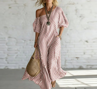 Alicia | Robe Maxi Rayée Côtière