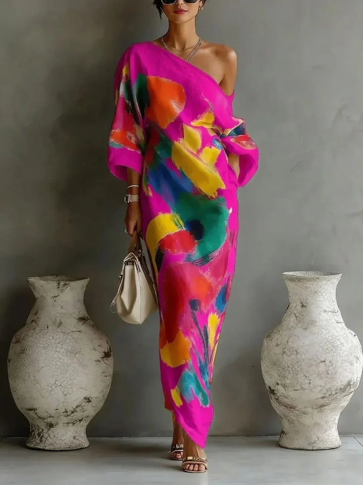 Danaé | Robe Maxi Imprimée Abstraite