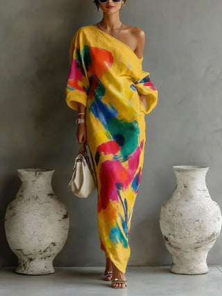 Danaé | Robe Maxi Imprimée Abstraite