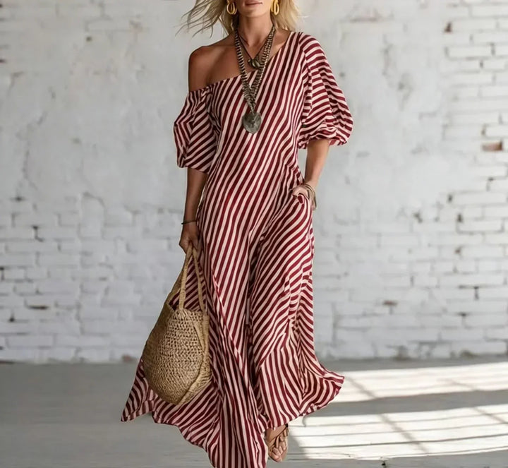 Alicia | Robe Maxi Rayée Côtière