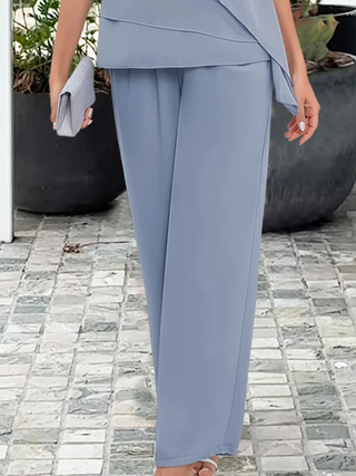 Ninon | Ensemble Chemisier Asymétrique Superposé et Pantalon Large
