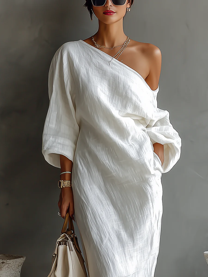 Elise | Robe maxi asymétrique et élégante